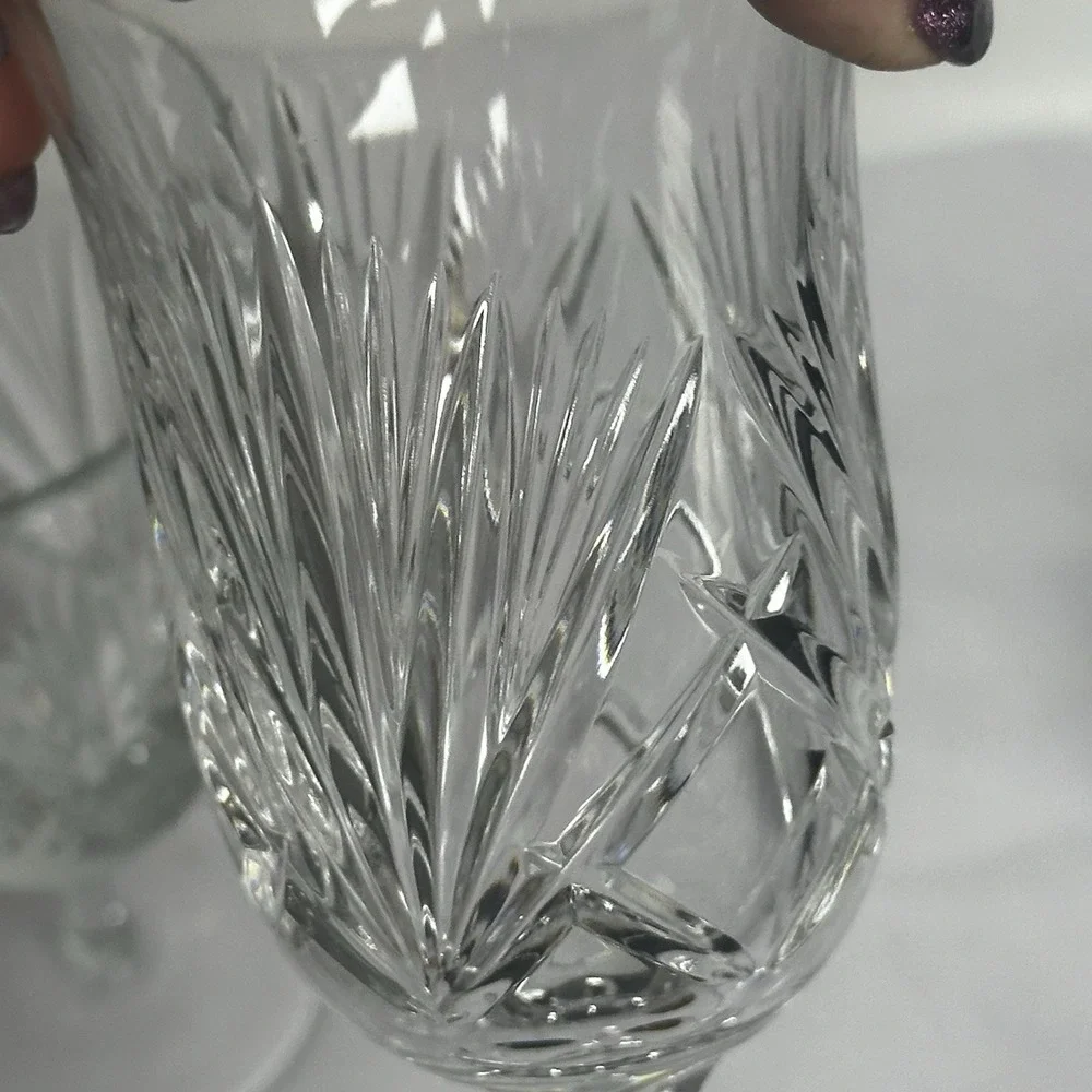 SET‎ 6 VINTAGE GORHAM WINE DIAMOND LEAD CRYSTAL GLASSES RETIRED EUC